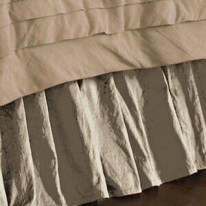 Soft Surroundings Silk Provencal Bedskirt Taupe King